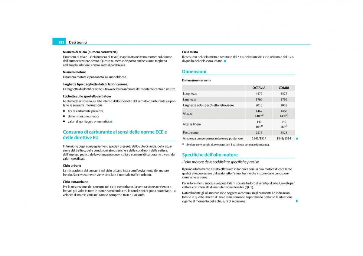 Skoda Octavia II 2 manuale del proprietario / page 183