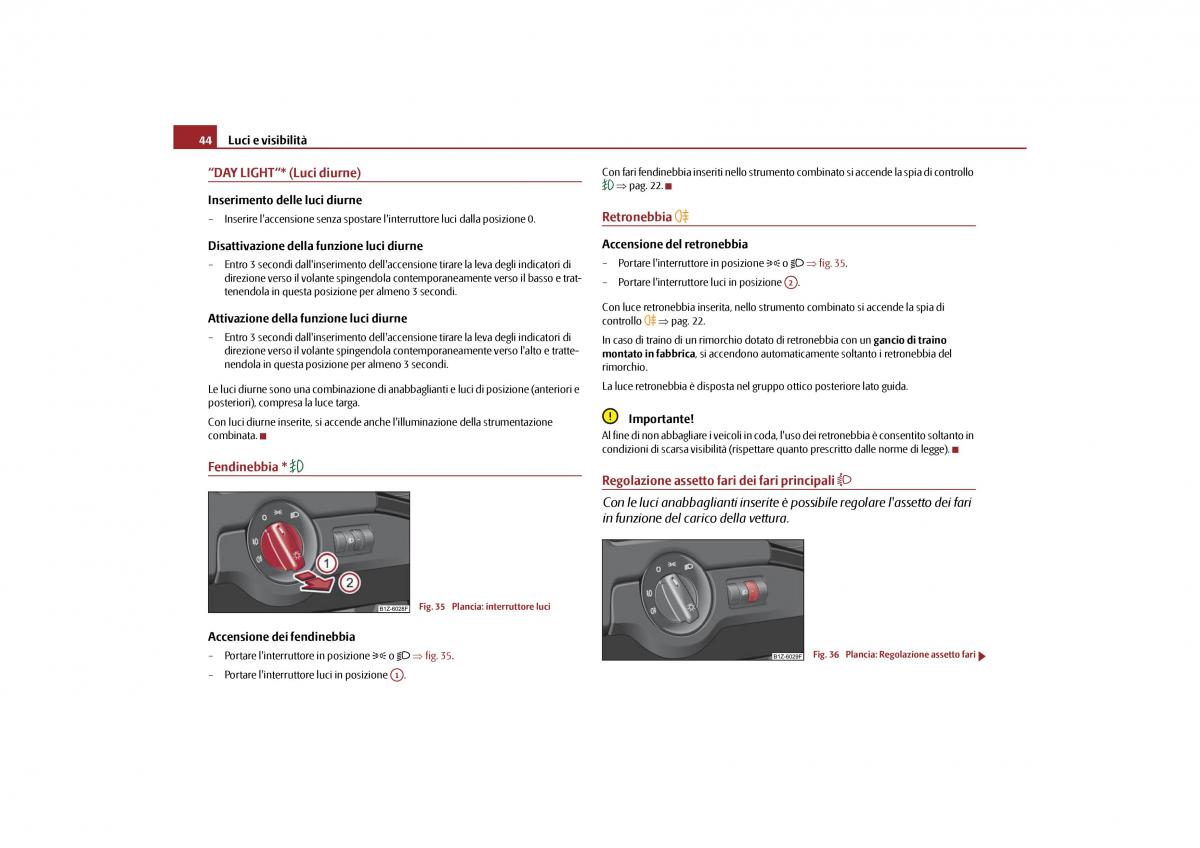 Skoda Octavia II 2 manuale del proprietario / page 45