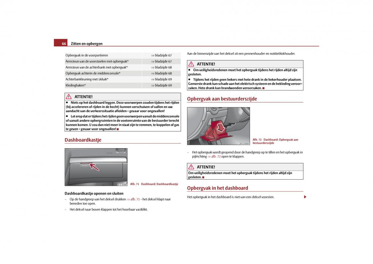 Skoda Octavia II 2 handleiding / page 67