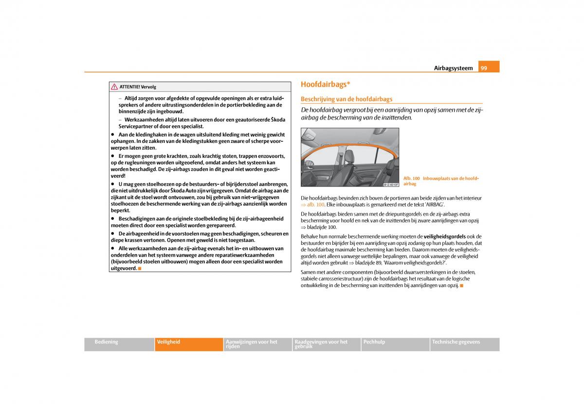 Skoda Octavia II 2 handleiding / page 100