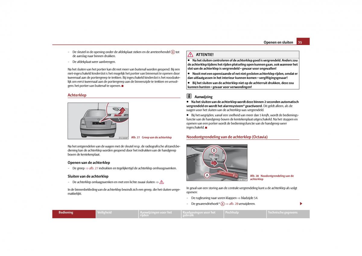 Skoda Octavia II 2 handleiding / page 36