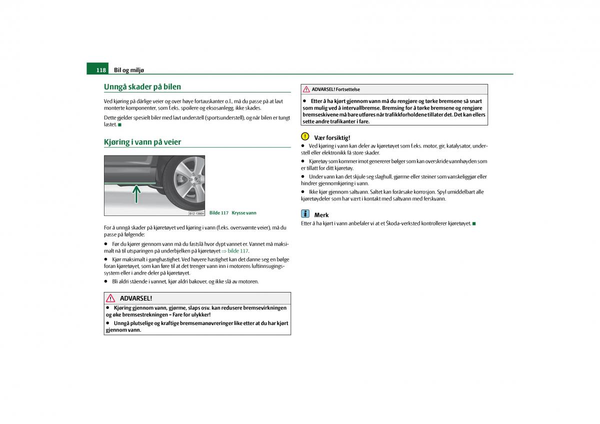 Skoda Octavia II 2 bruksanvisningen / page 119