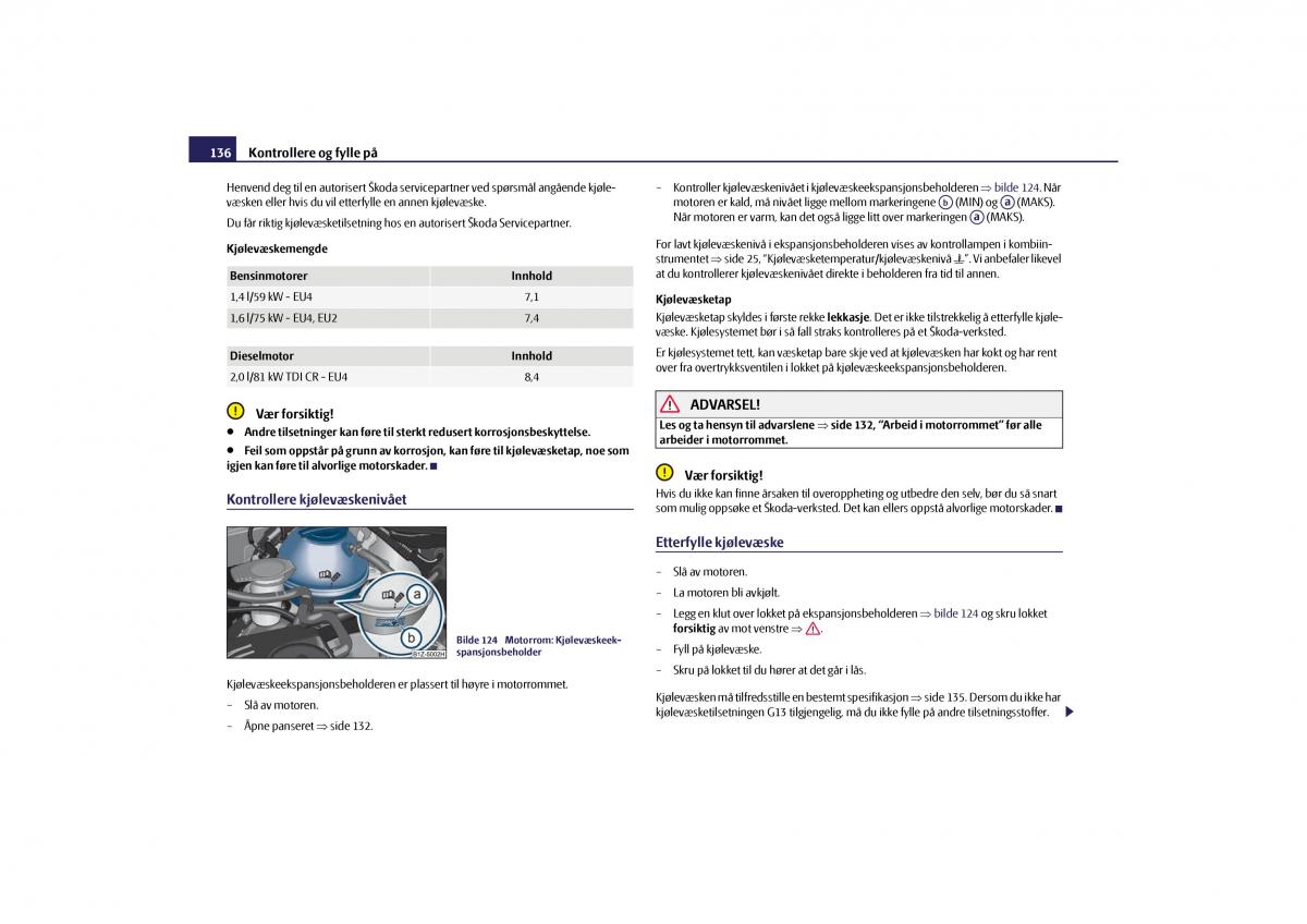 Skoda Octavia II 2 bruksanvisningen / page 137