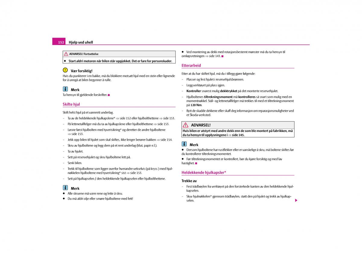 Skoda Octavia II 2 bruksanvisningen / page 153