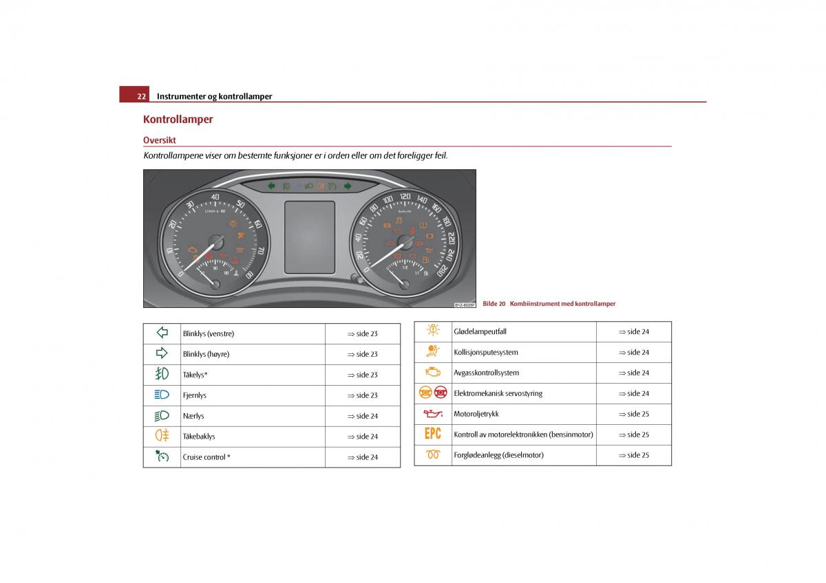 Skoda Octavia II 2 bruksanvisningen / page 23