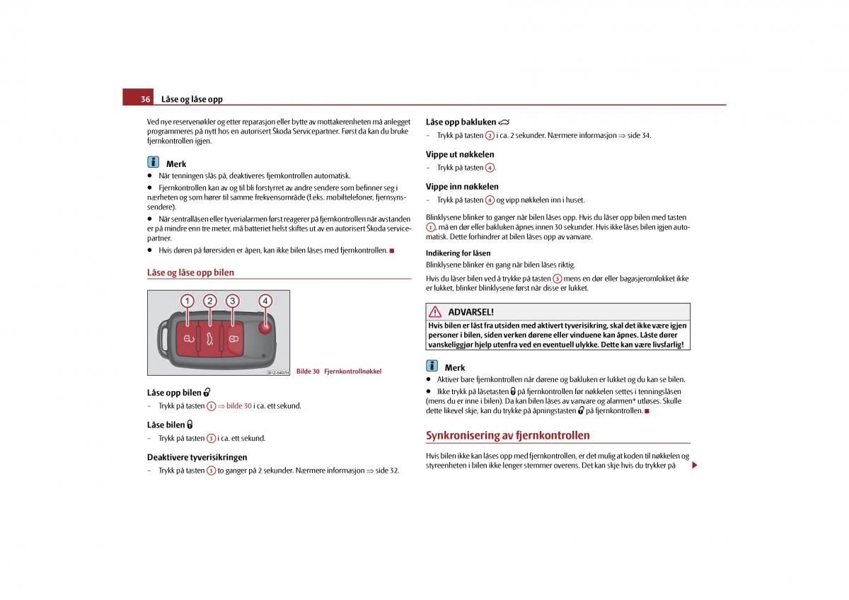 Skoda Octavia II 2 bruksanvisningen / page 37