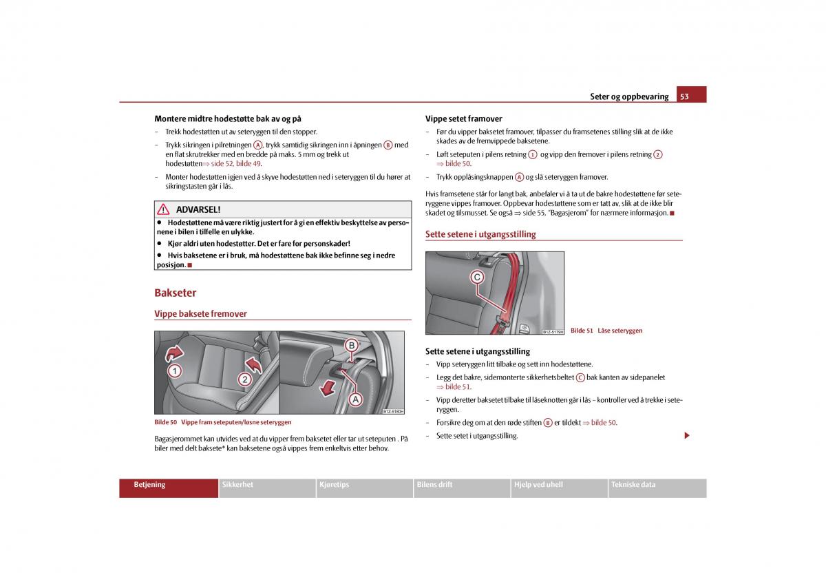 Skoda Octavia II 2 bruksanvisningen / page 54