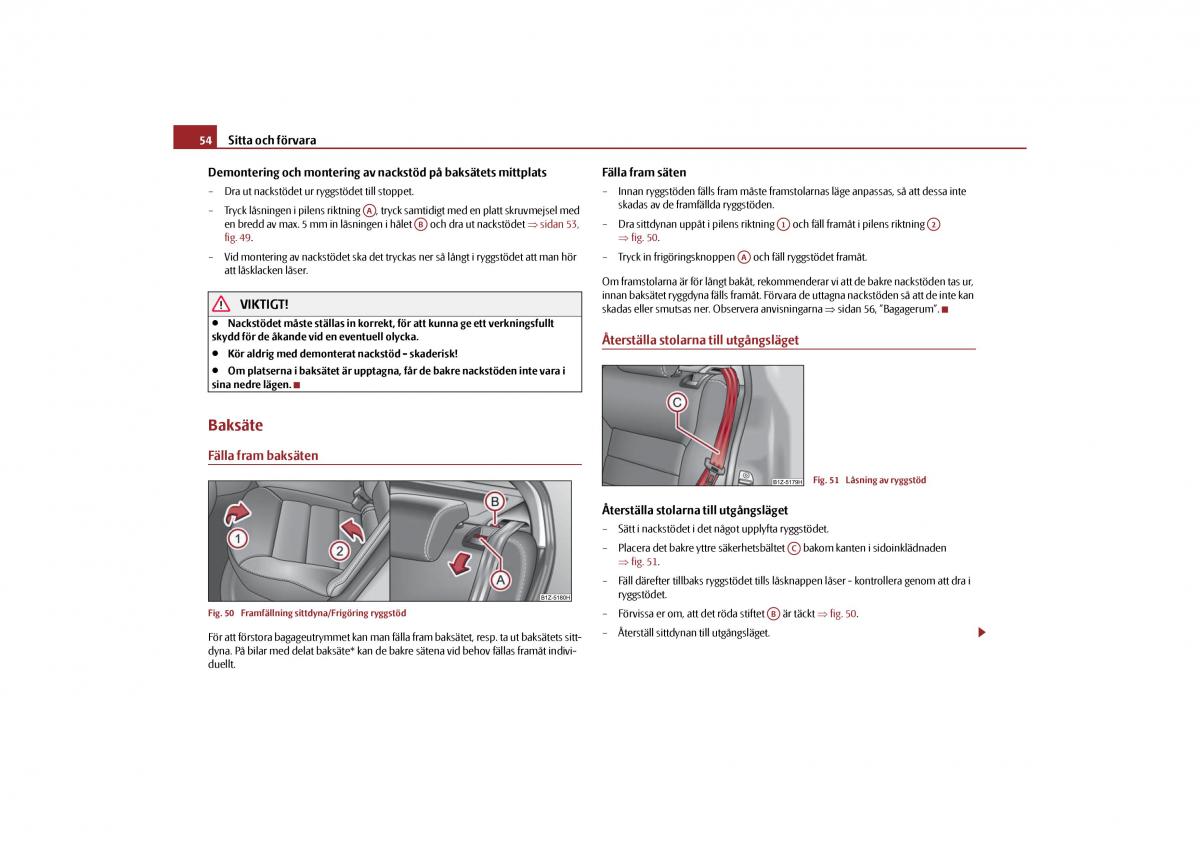 manual  Skoda Octavia II 2 instruktionsbok / page 55