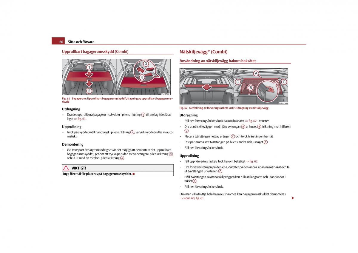 manual  Skoda Octavia II 2 instruktionsbok / page 61