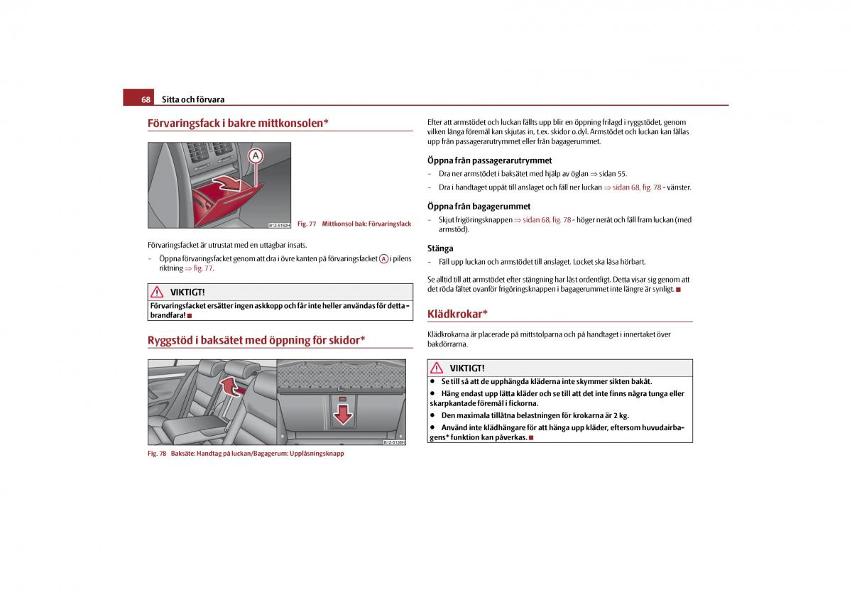 manual  Skoda Octavia II 2 instruktionsbok / page 69