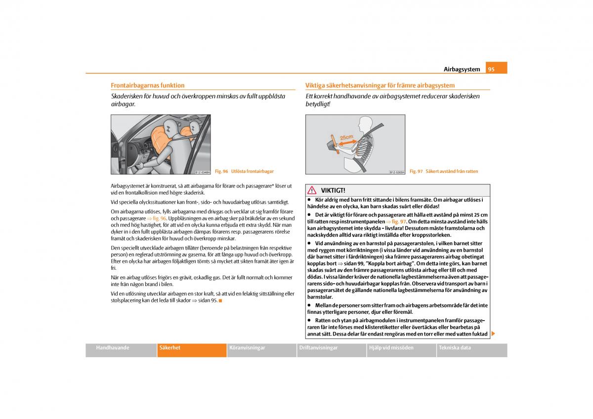 manual  Skoda Octavia II 2 instruktionsbok / page 96