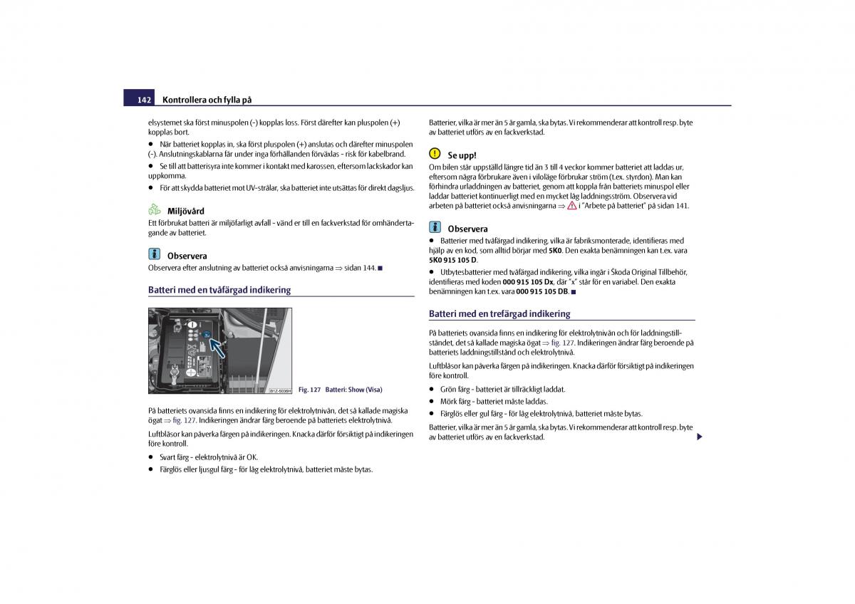 manual  Skoda Octavia II 2 instruktionsbok / page 143