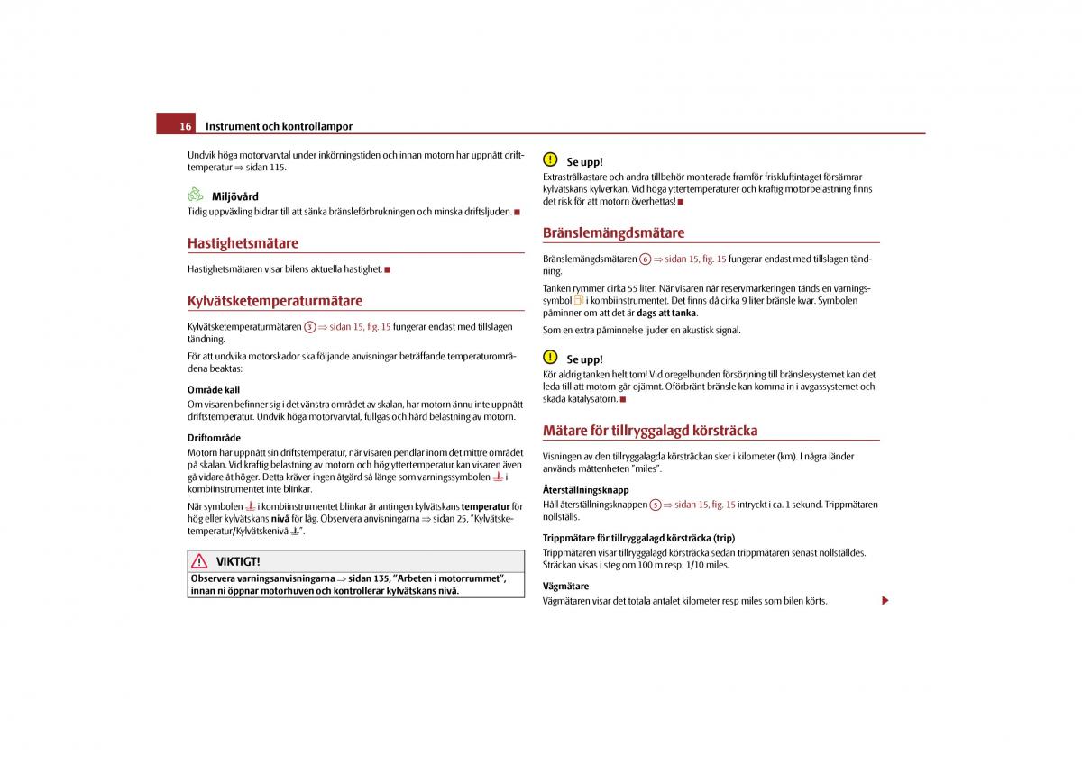 manual  Skoda Octavia II 2 instruktionsbok / page 17