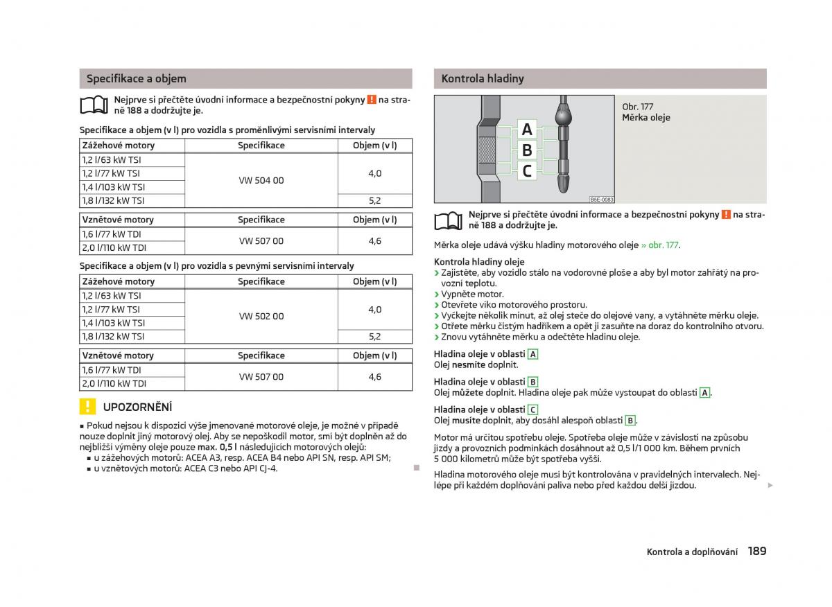 Skoda Octavia III 3 navod k obsludze / page 191