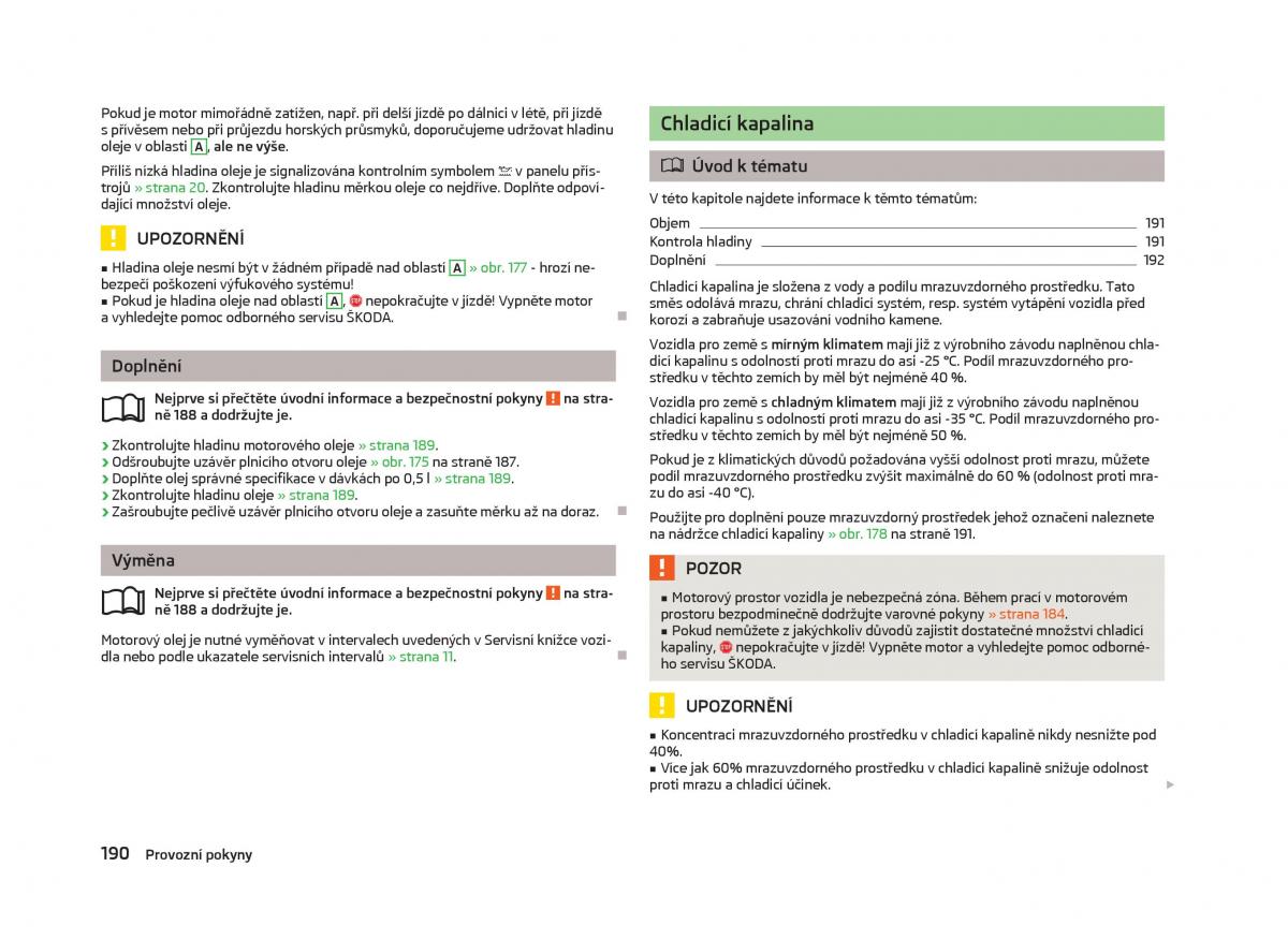 Skoda Octavia III 3 navod k obsludze / page 192