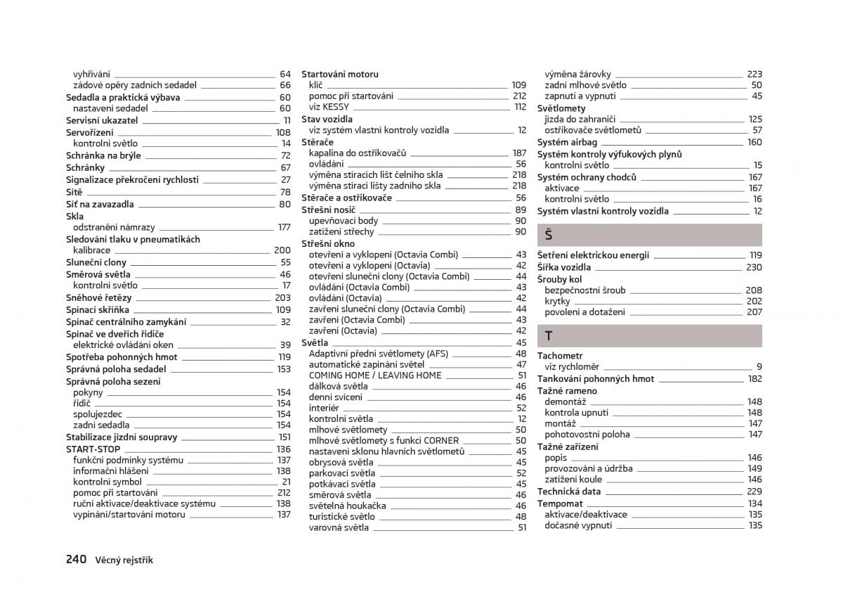 Skoda Octavia III 3 navod k obsludze / page 242