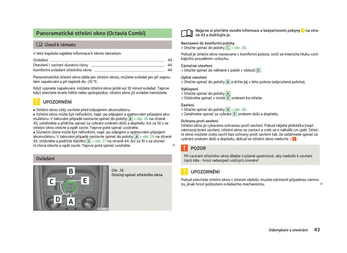 Skoda Octavia III 3 navod k obsludze / page 45