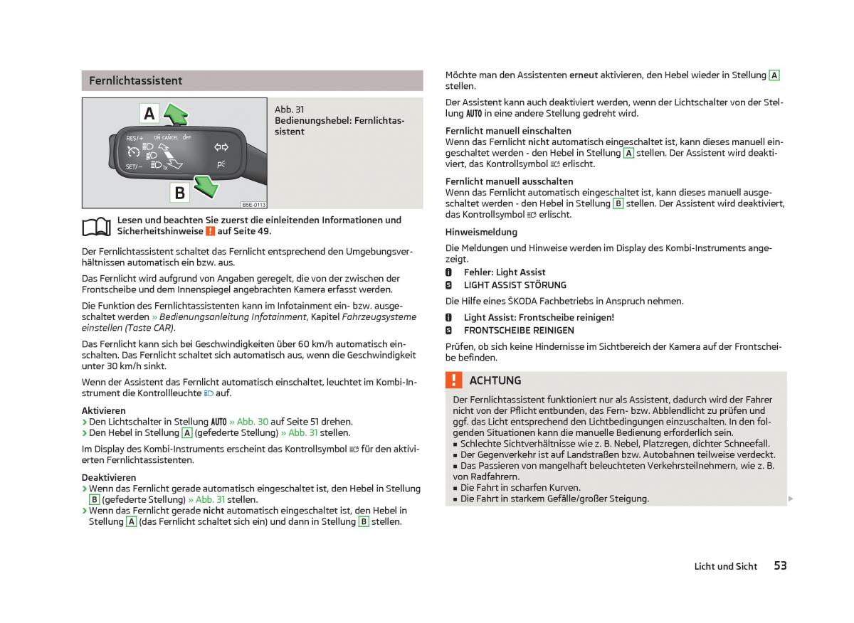 Skoda Octavia III 3 Handbuch / page 55