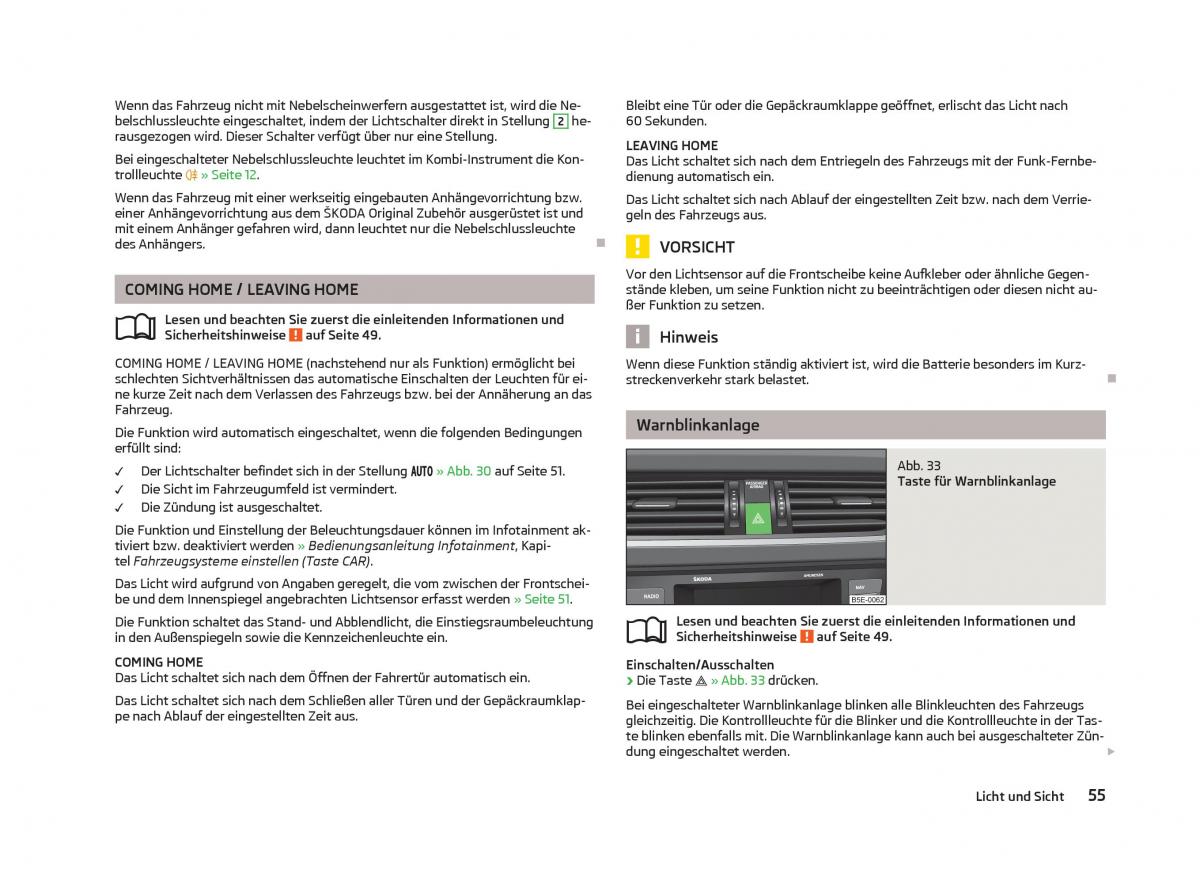 Skoda Octavia III 3 Handbuch / page 57