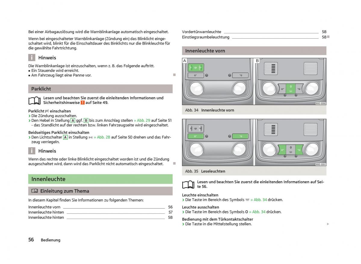 Skoda Octavia III 3 Handbuch / page 58