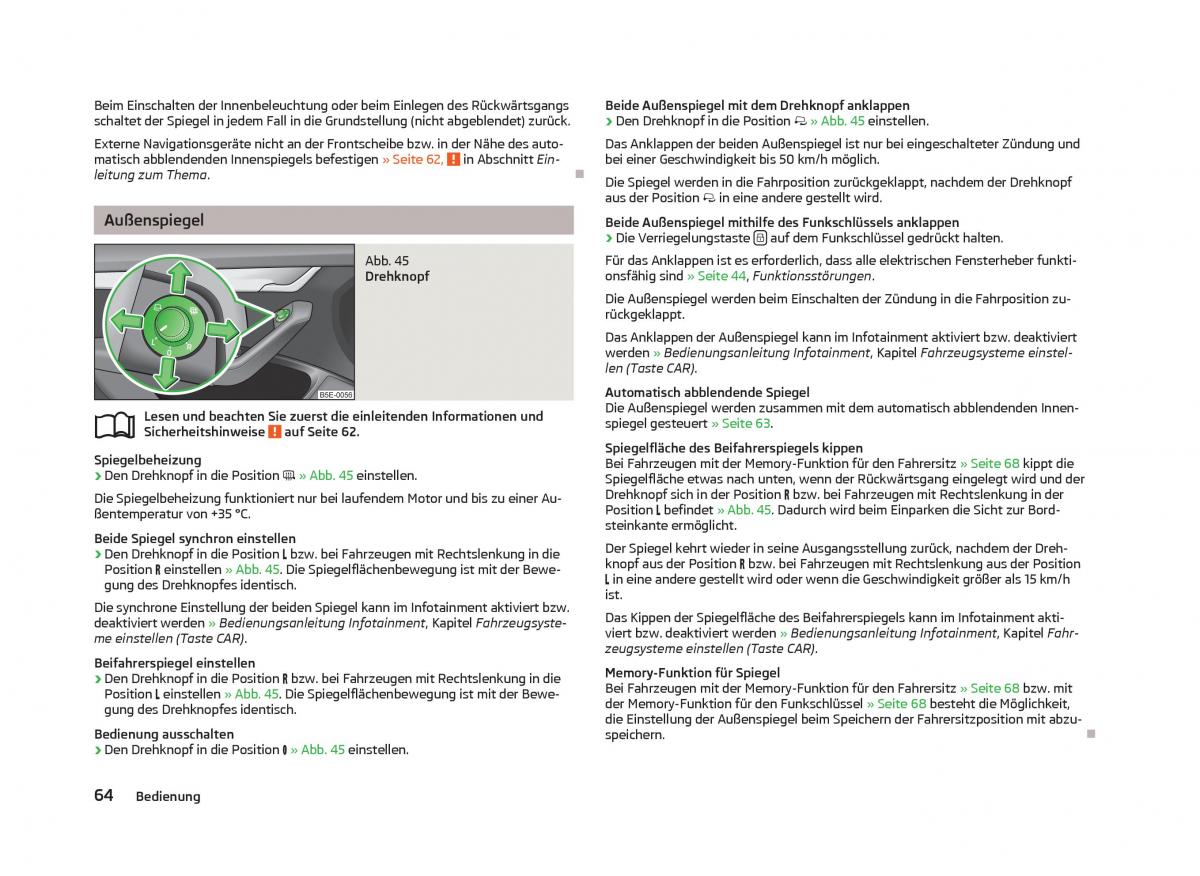 Skoda Octavia III 3 Handbuch / page 66