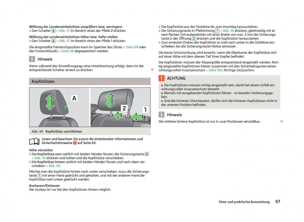 Skoda Octavia III 3 Handbuch / page 69