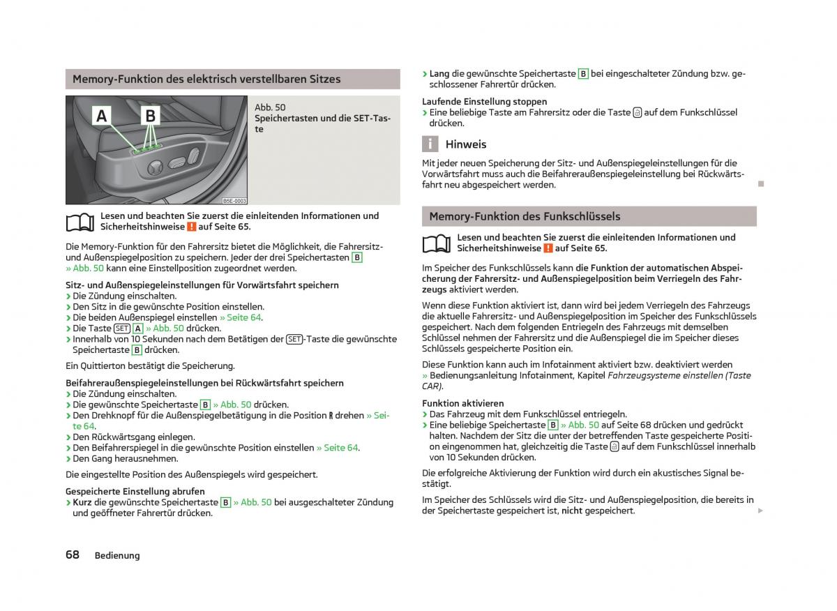 Skoda Octavia III 3 Handbuch / page 70