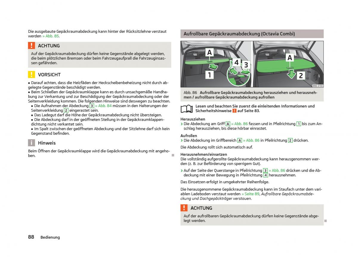 Skoda Octavia III 3 Handbuch / page 90