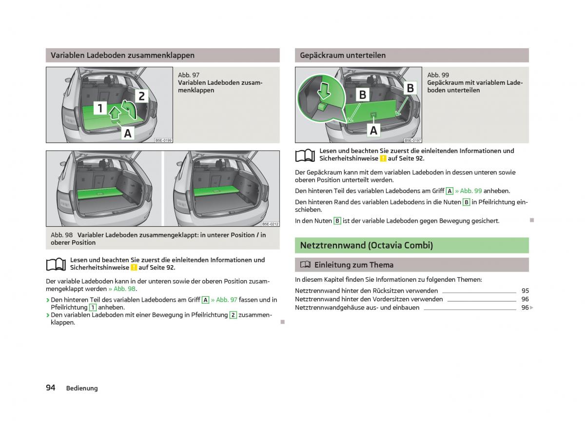 Skoda Octavia III 3 Handbuch / page 96