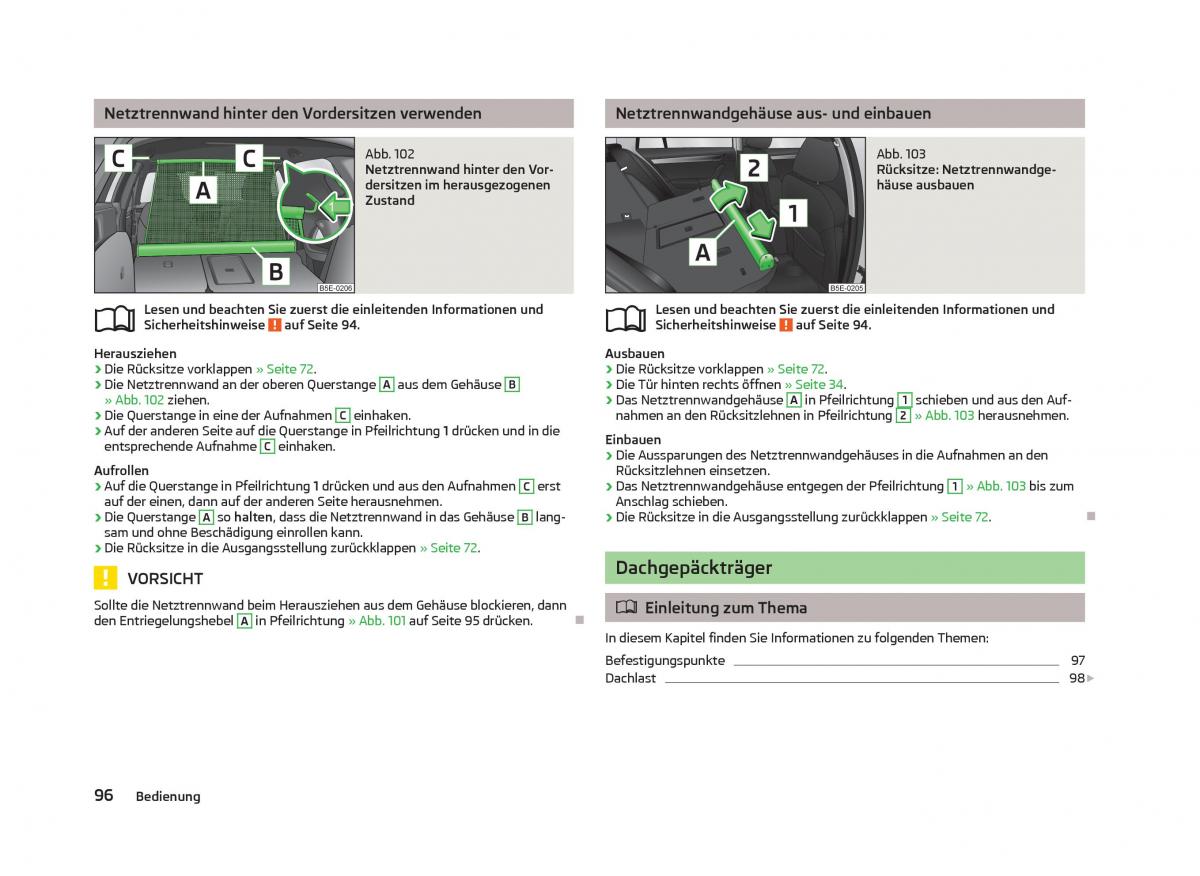 Skoda Octavia III 3 Handbuch / page 98