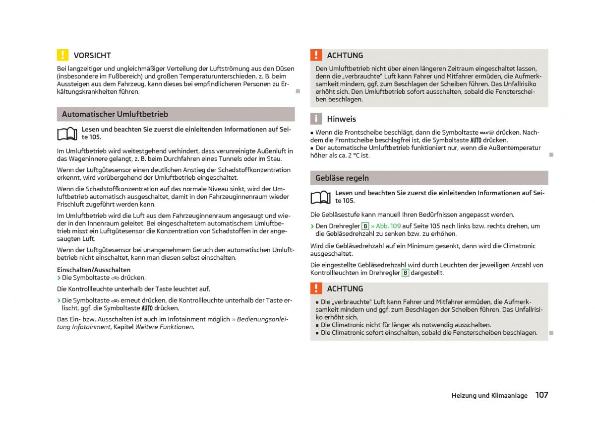 Skoda Octavia III 3 Handbuch / page 109