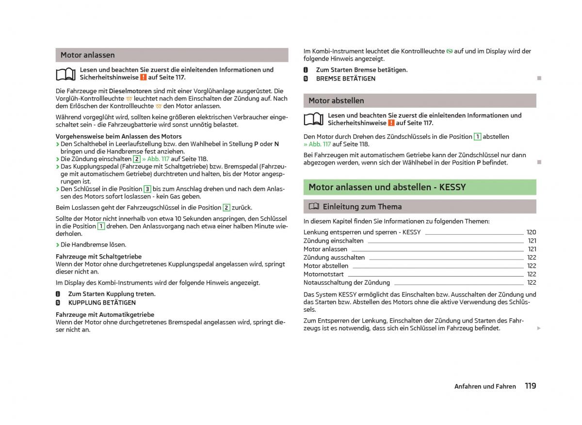 Skoda Octavia III 3 Handbuch / page 121