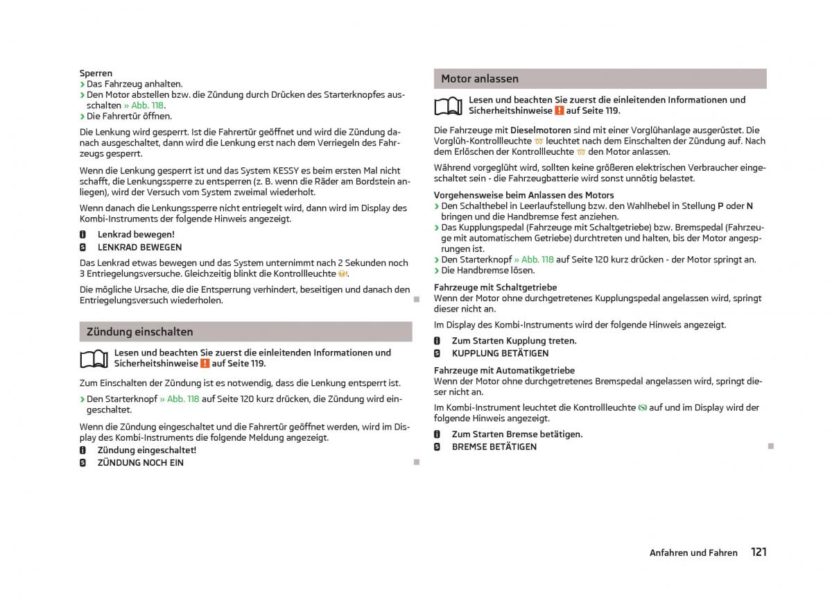 Skoda Octavia III 3 Handbuch / page 123