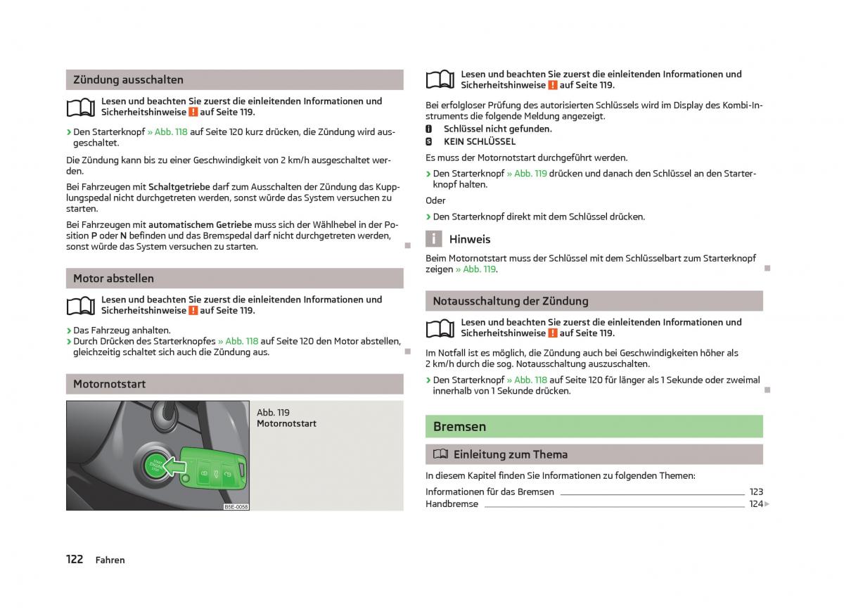 Skoda Octavia III 3 Handbuch / page 124