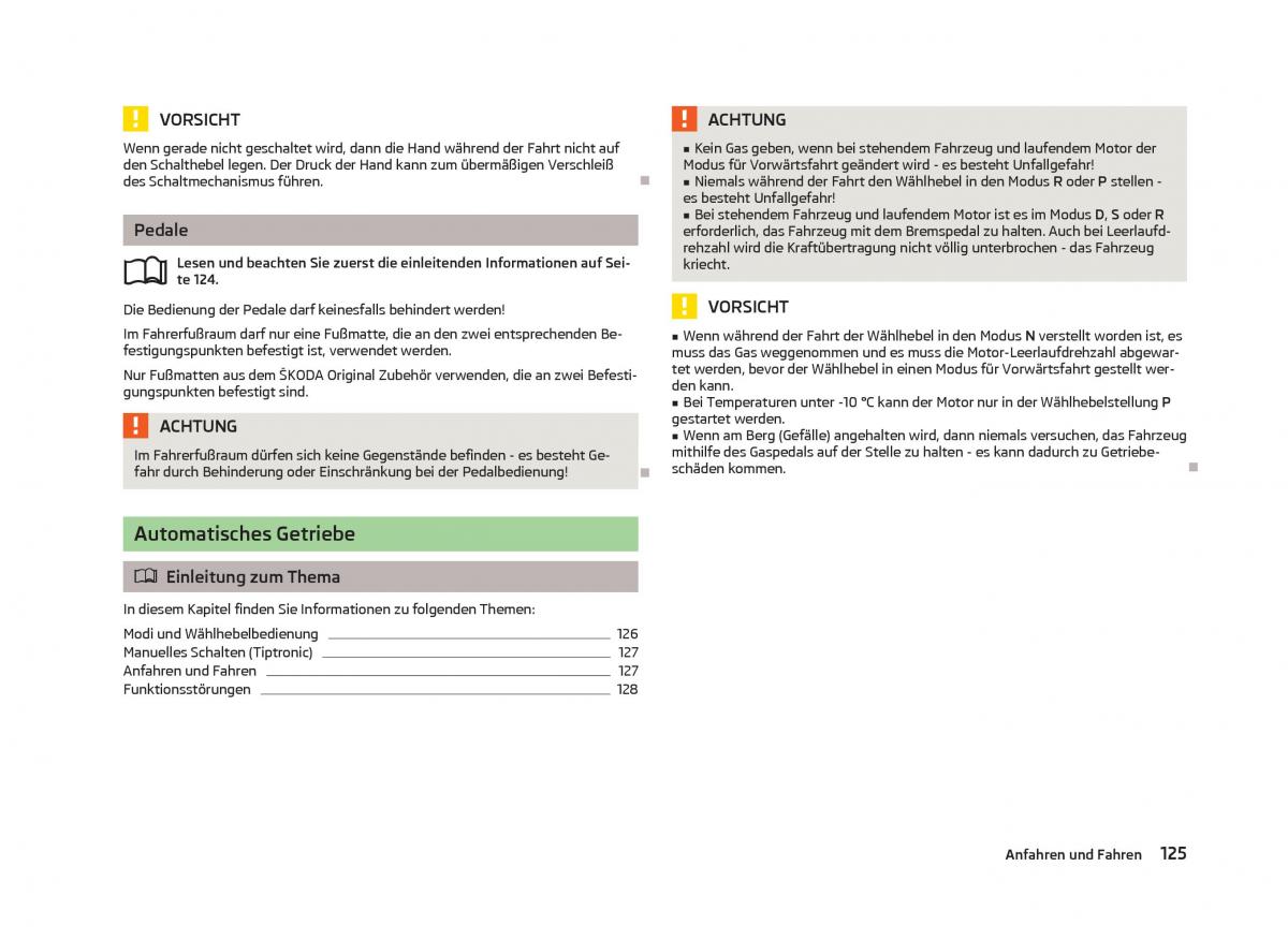 Skoda Octavia III 3 Handbuch / page 127