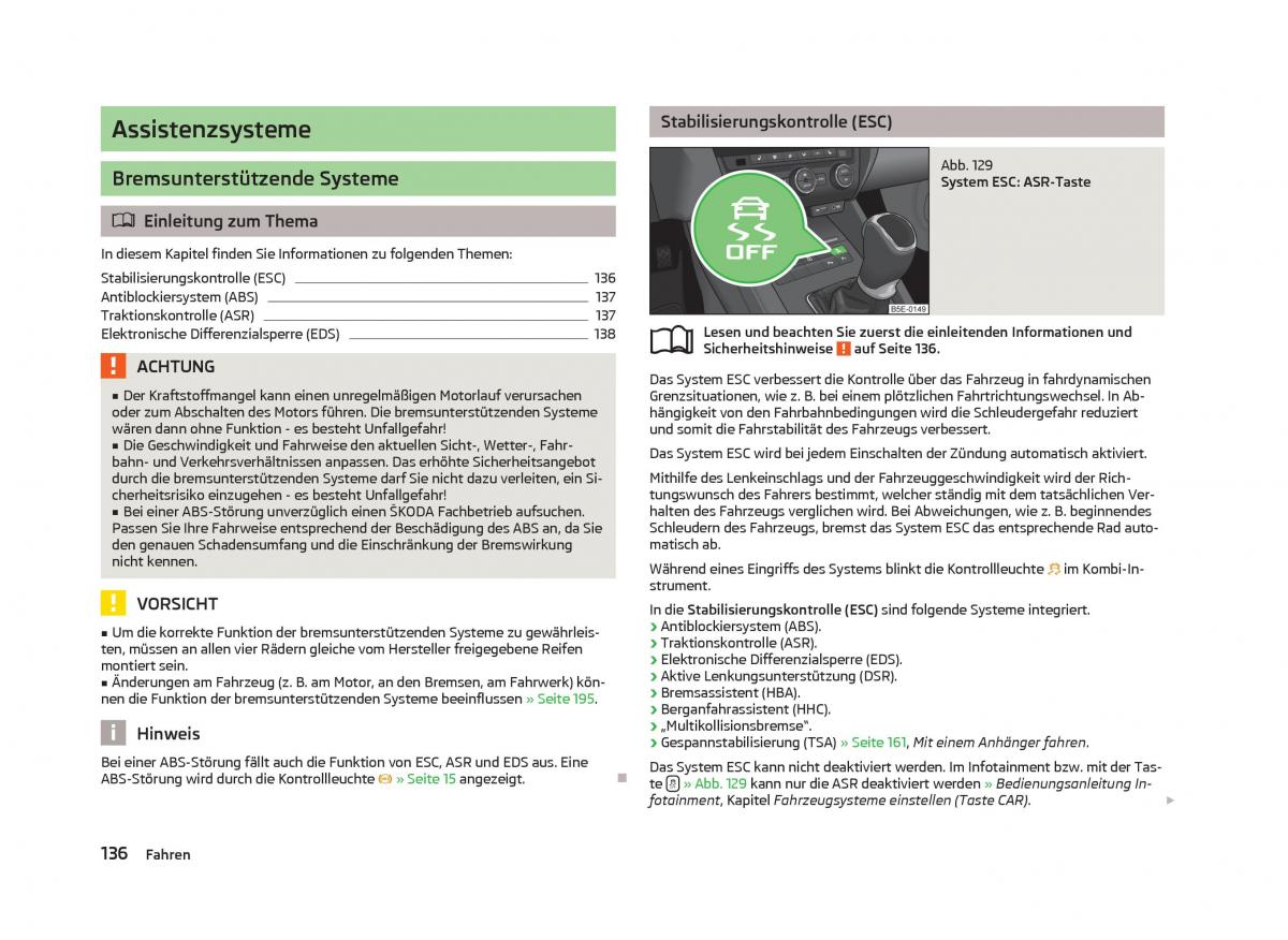 Skoda Octavia III 3 Handbuch / page 138