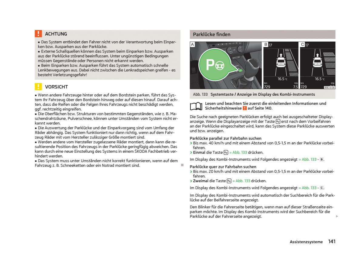 Skoda Octavia III 3 Handbuch / page 143