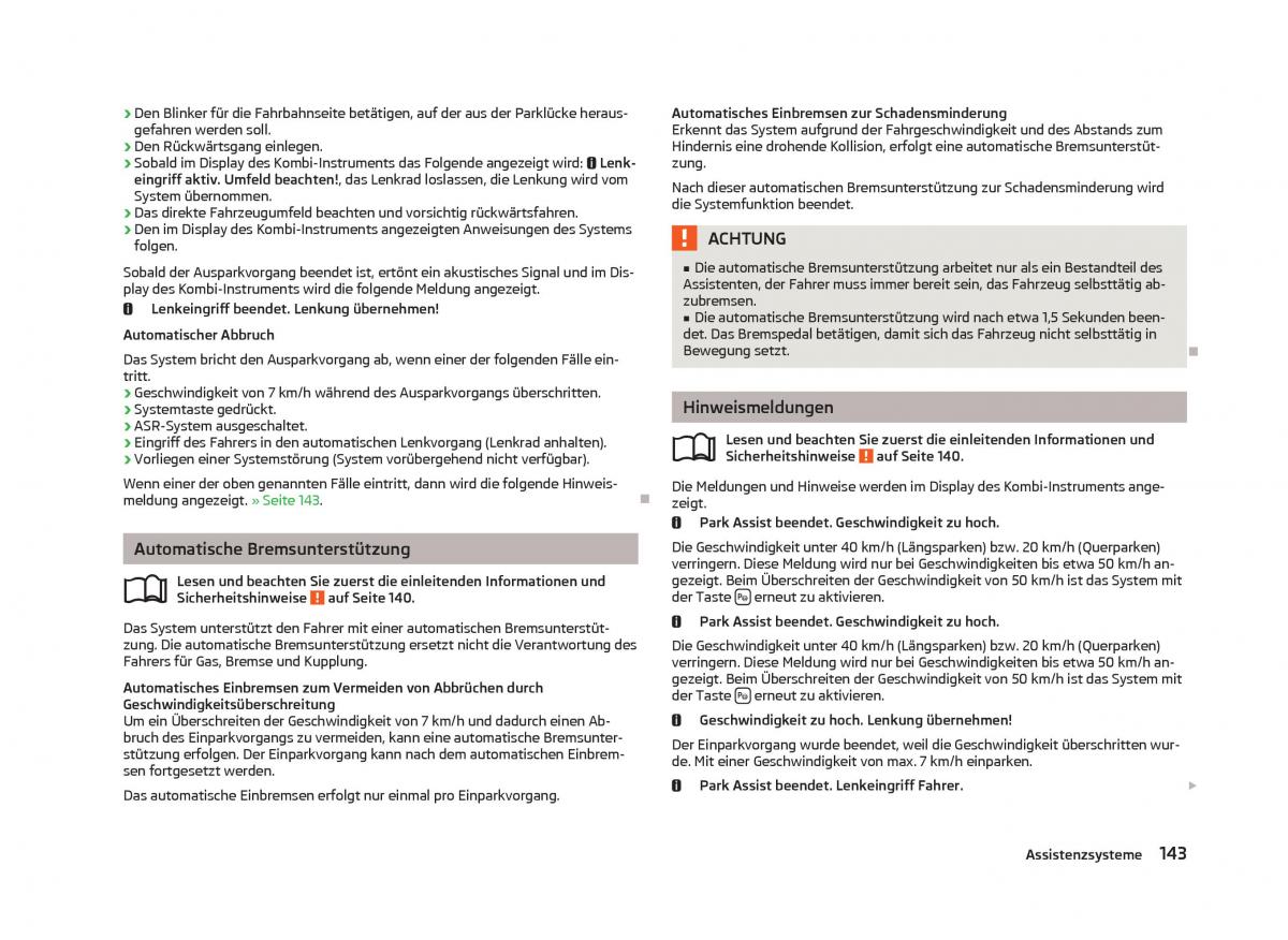 Skoda Octavia III 3 Handbuch / page 145