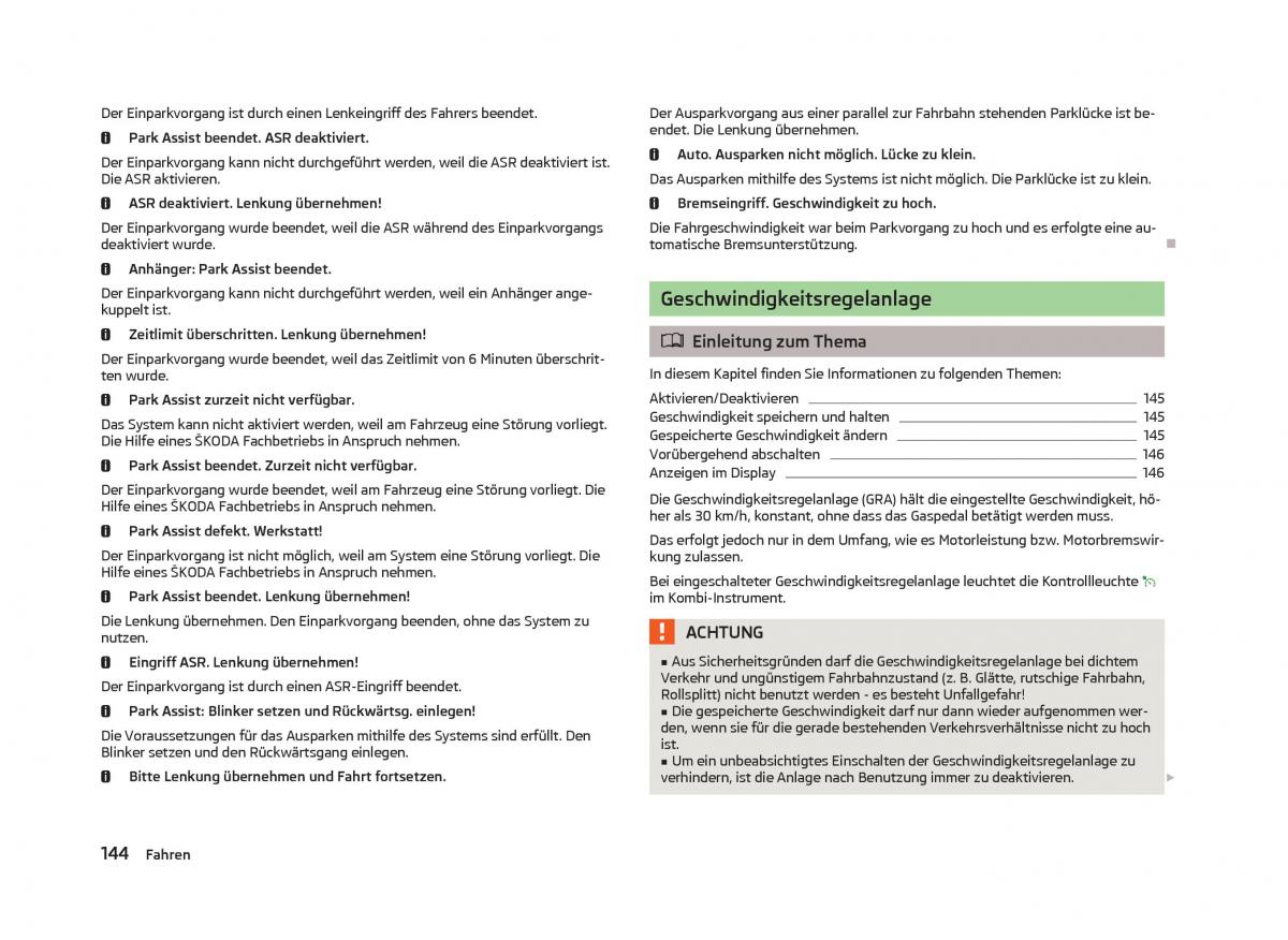 Skoda Octavia III 3 Handbuch / page 146