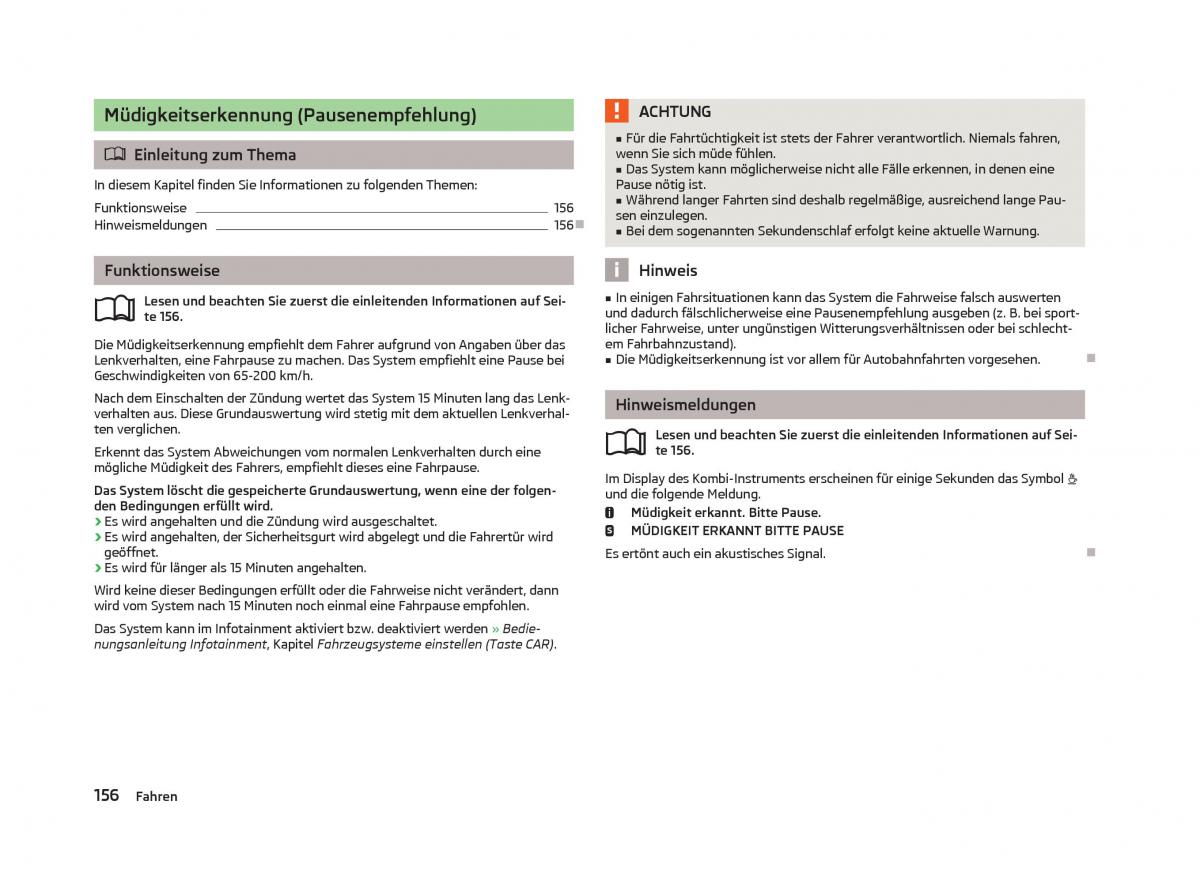 Skoda Octavia III 3 Handbuch / page 158