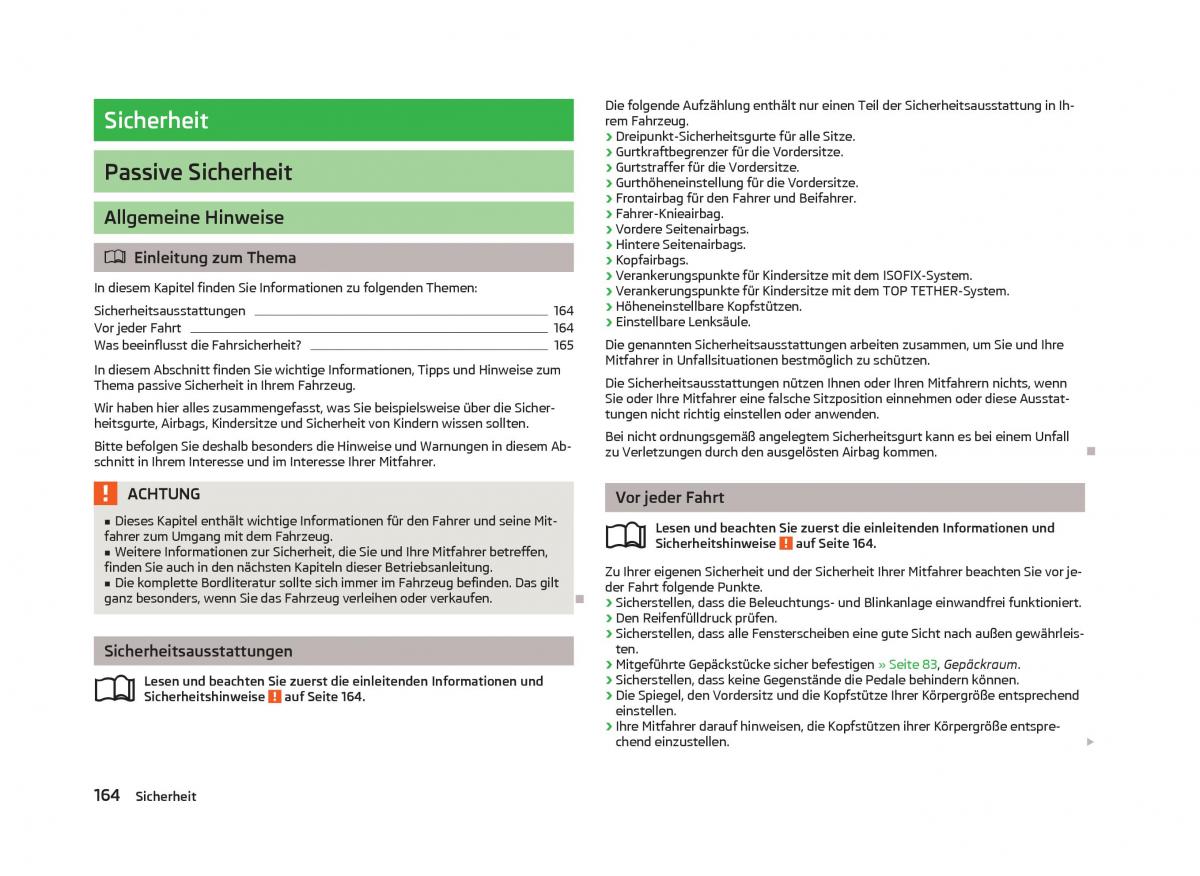 Skoda Octavia III 3 Handbuch / page 166