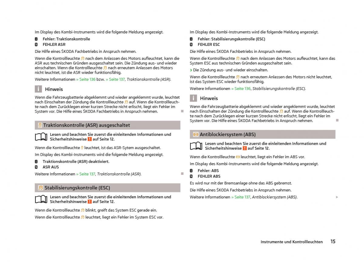 Skoda Octavia III 3 Handbuch / page 17