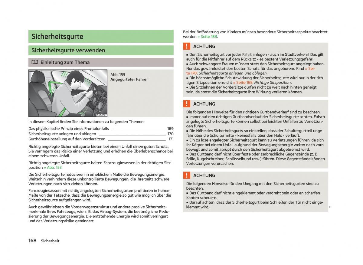 Skoda Octavia III 3 Handbuch / page 170