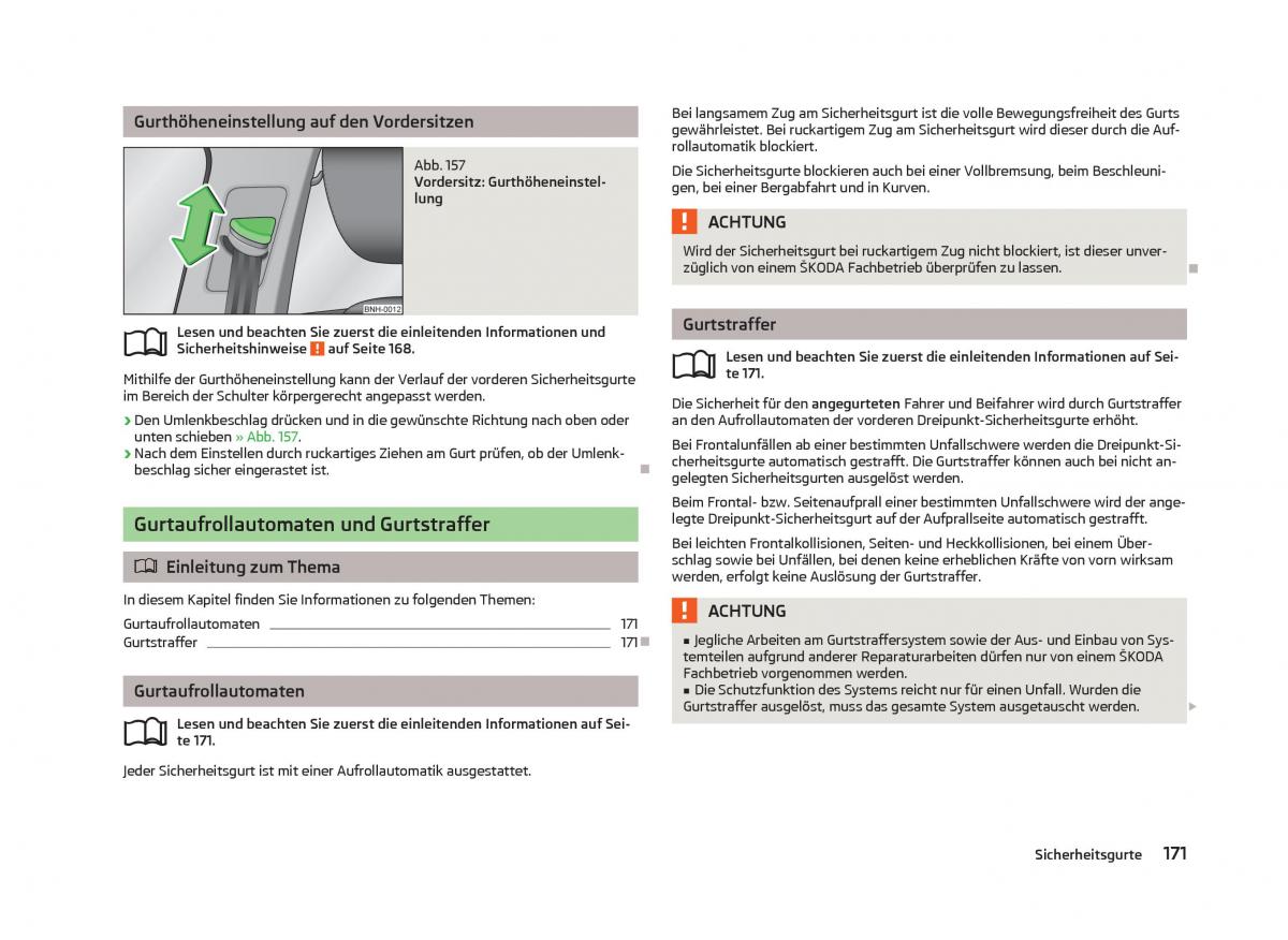 Skoda Octavia III 3 Handbuch / page 173