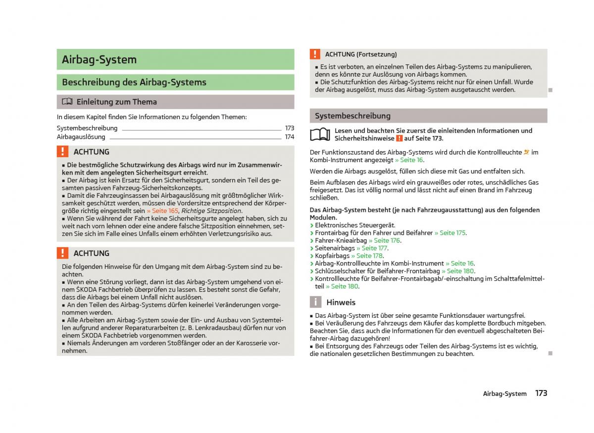 Skoda Octavia III 3 Handbuch / page 175