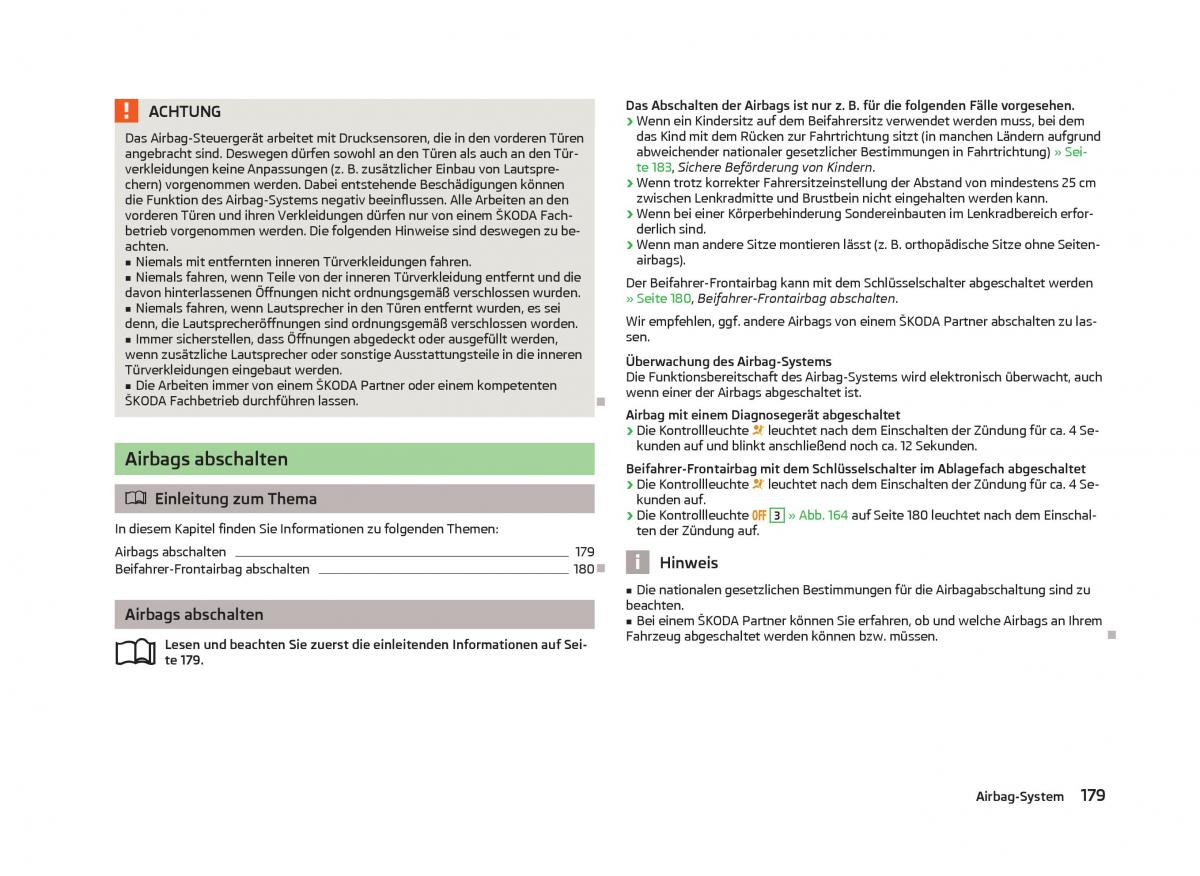 Skoda Octavia III 3 Handbuch / page 181