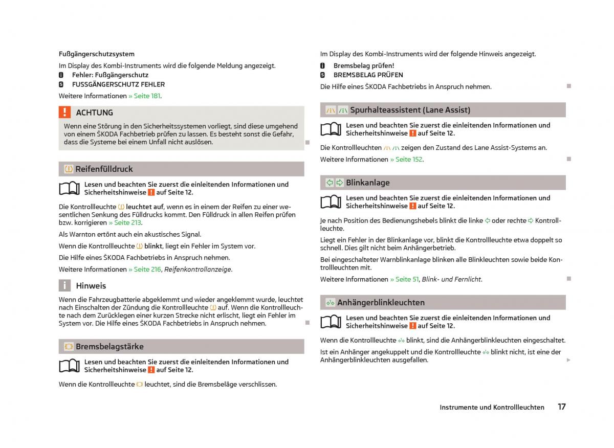 Skoda Octavia III 3 Handbuch / page 19