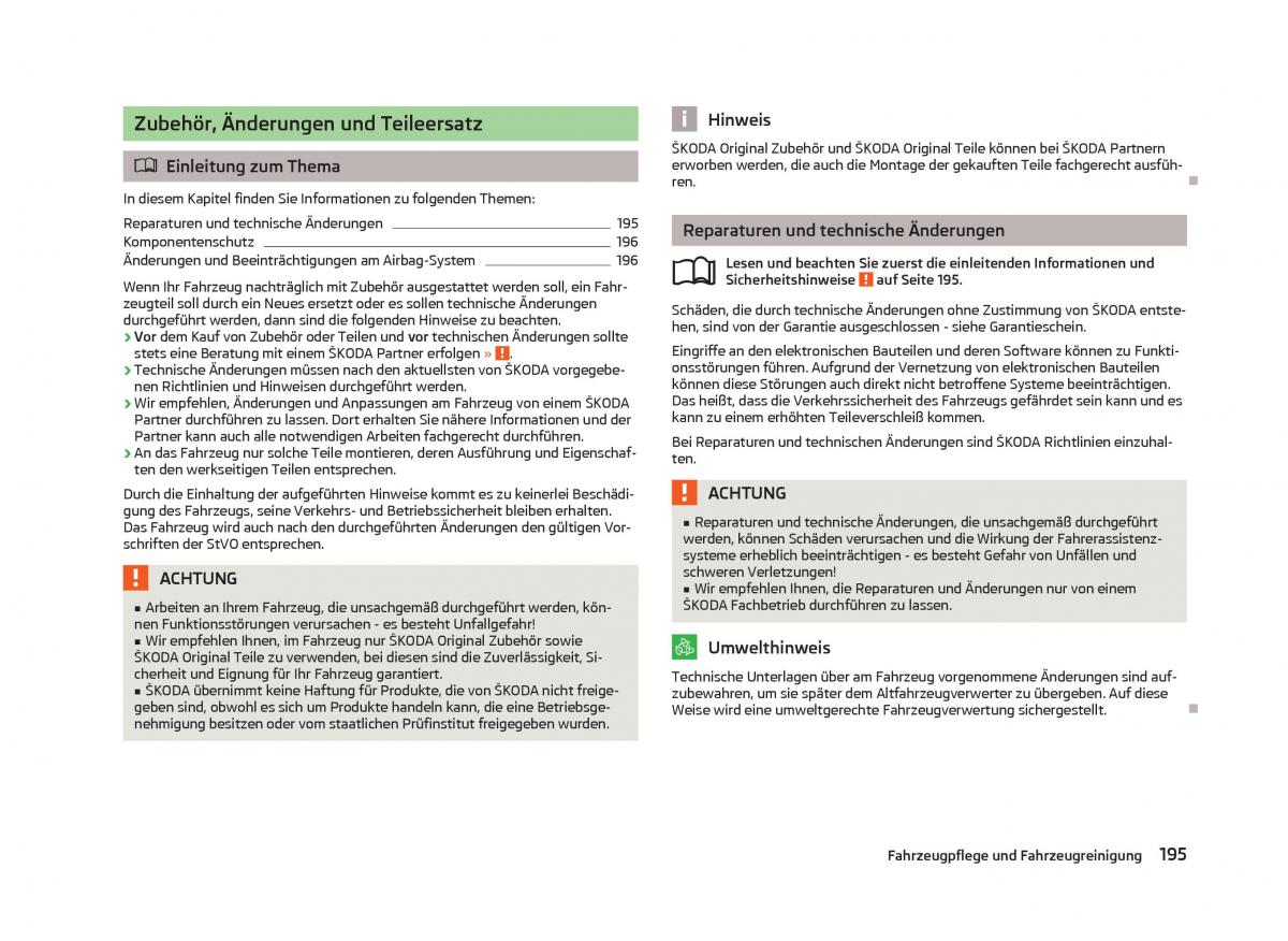 Skoda Octavia III 3 Handbuch / page 197