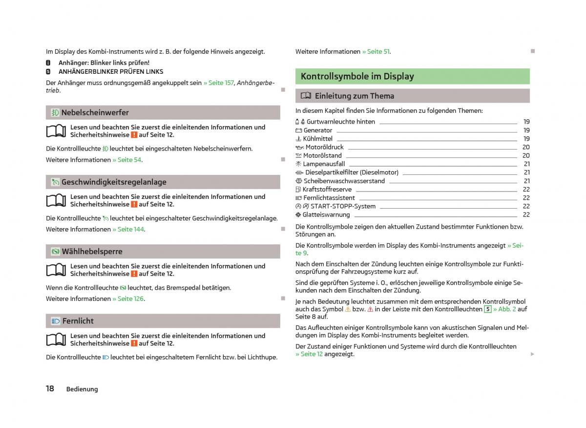 Skoda Octavia III 3 Handbuch / page 20