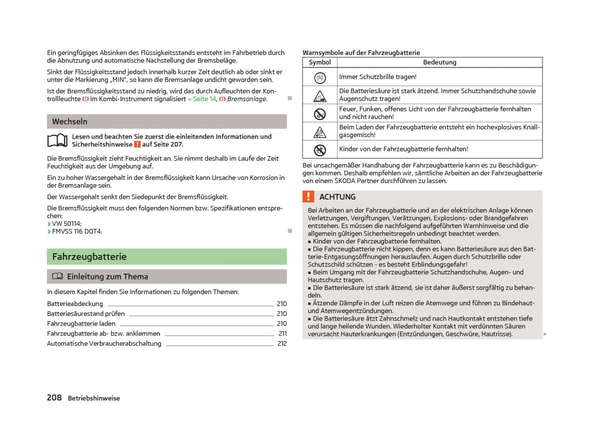 Skoda Octavia III 3 Handbuch / page 210